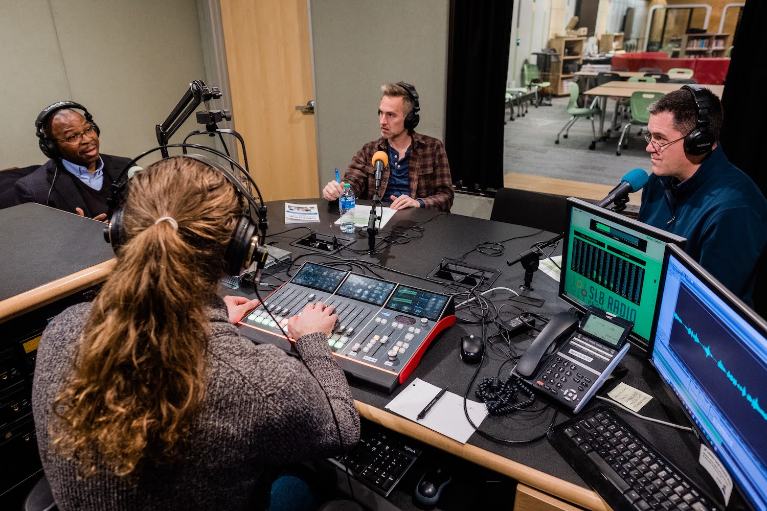 Remaking Tomorrow Podcast co-hosts Ryan Rydzewski and Gregg Behr record an interview with Arthur Affleck at SLB Studios in Pittsburgh's Northside.