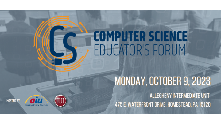 Promotional graphic for the 2023 Computer Science Educator’s Forum