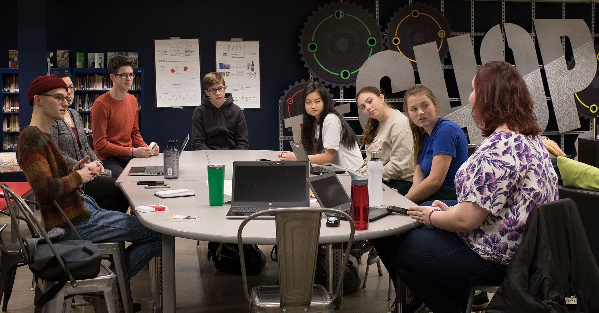 Students at Carlynton brainstorm solutions to UN Sustainable Development Goals. / Photo by Nico Segall Tobon
