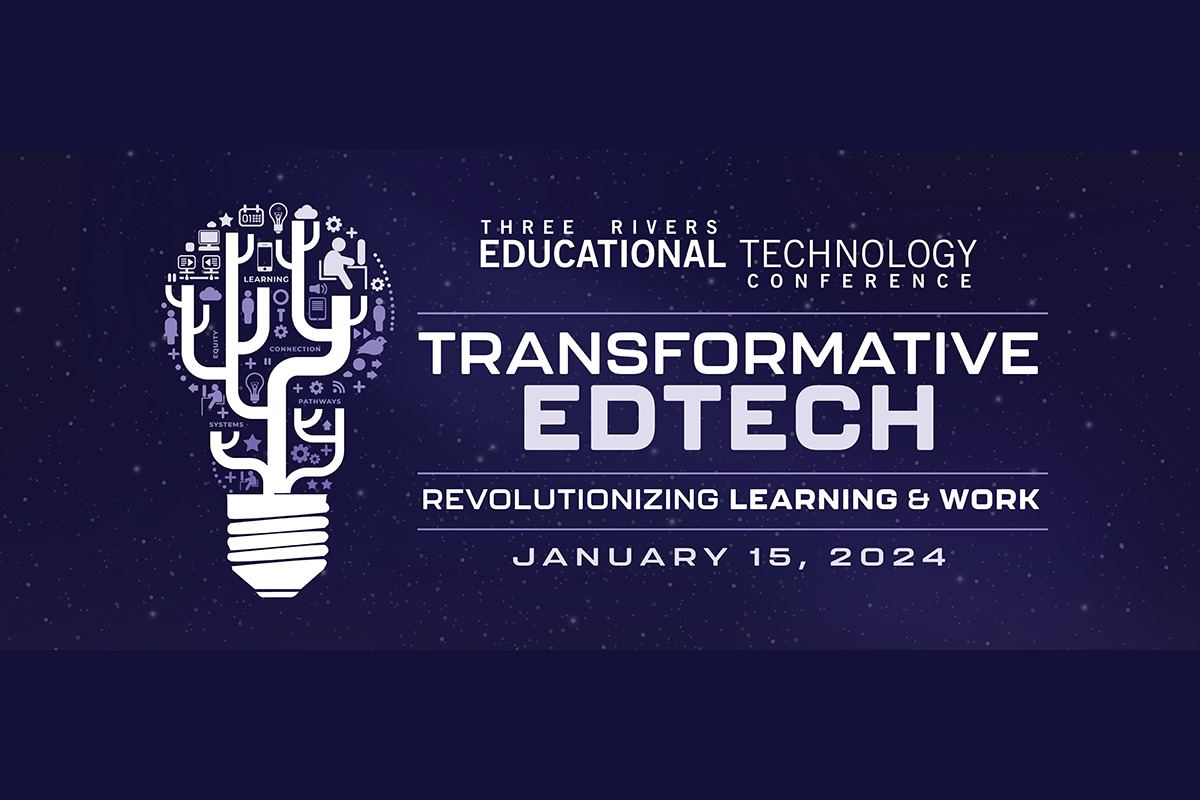 Promotional graphic for the Three Rivers EdTech Conference (TRETC) 2024