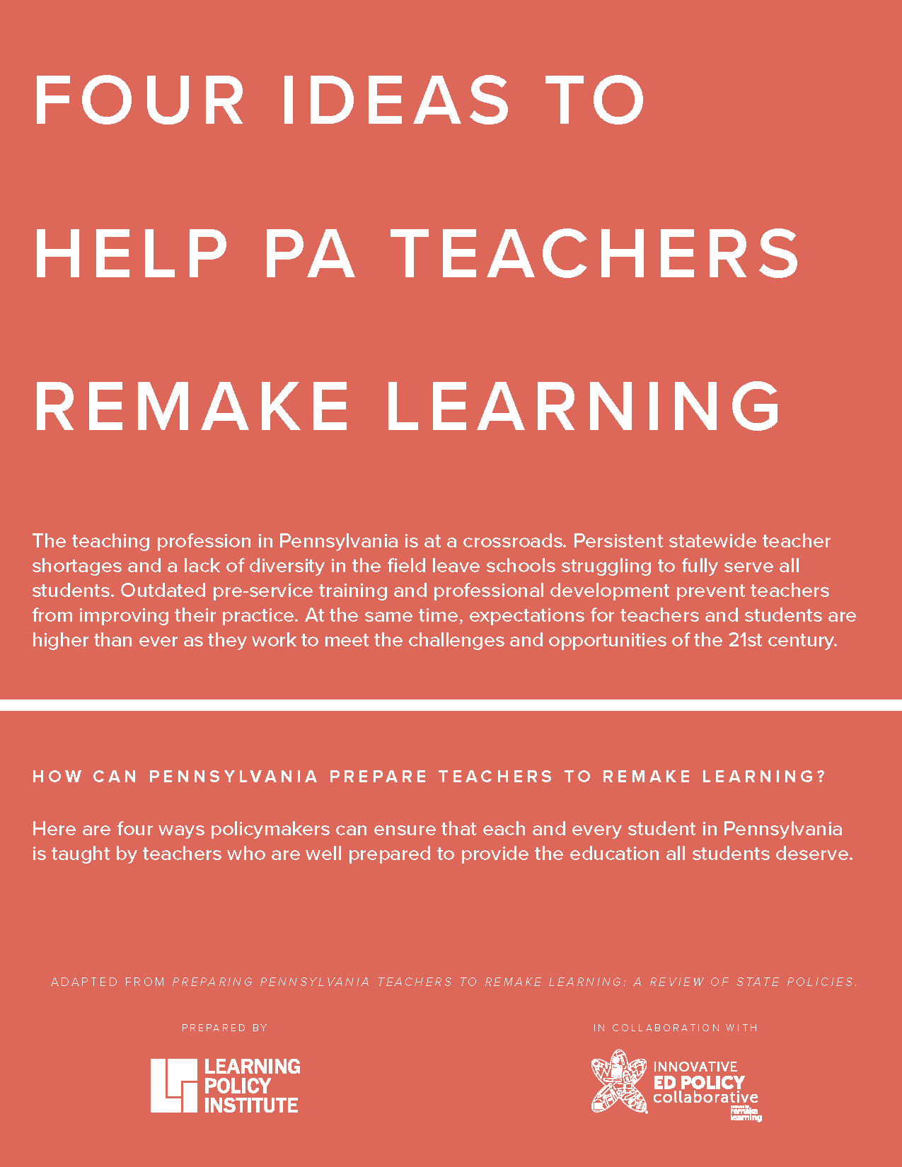Four Ideas to Help Pennsylvania Teachers Remake Learning