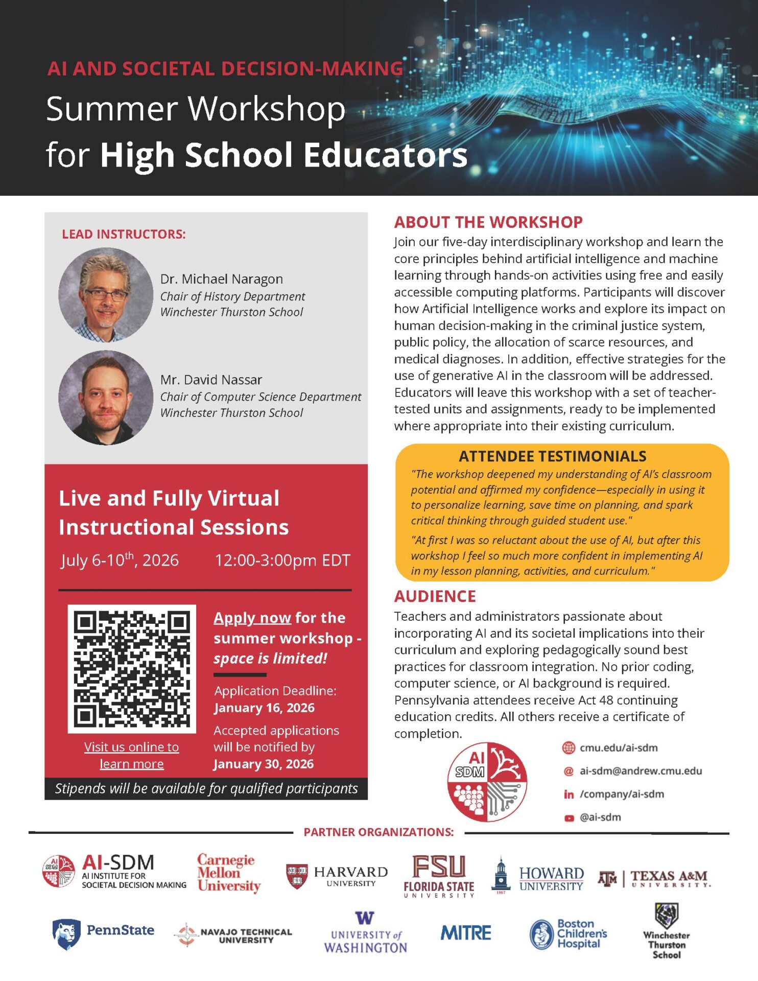 Summer 2026 AI & Societal Decision-Making High School Educator Workshop